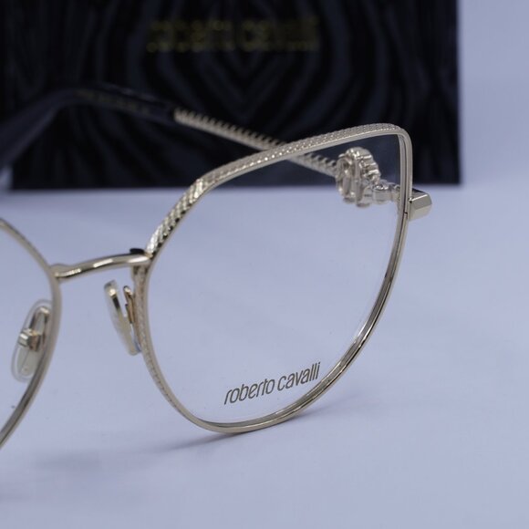 Roberto Cavalli VRC048 0300 Cat Eye Eyeglasses – Shiny Rose Gold 56mm - Picture 5 of 10